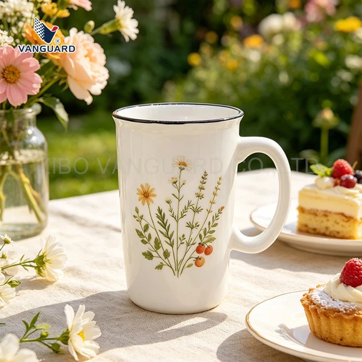 Ceramic Mug With Black Rim