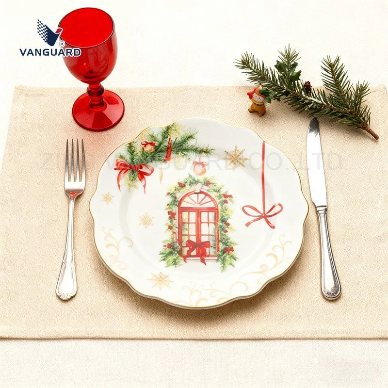 porcelain Christmas dinner plate porcelain Christmas dinner plate