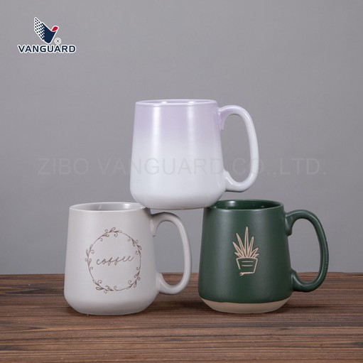 Silk screen printed stoneware coffee mugs Silk screen printed stoneware coffee mugs