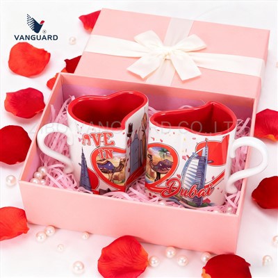 Ceramic Heart Shaped Couple Mugs