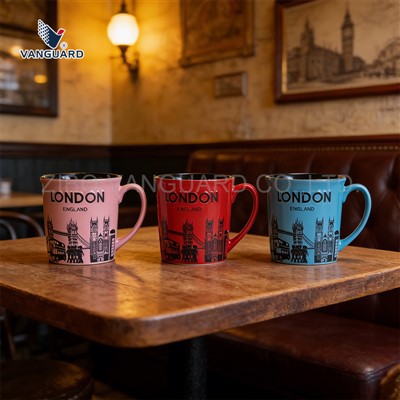 Embossed Ceramic Mugs with London Designs