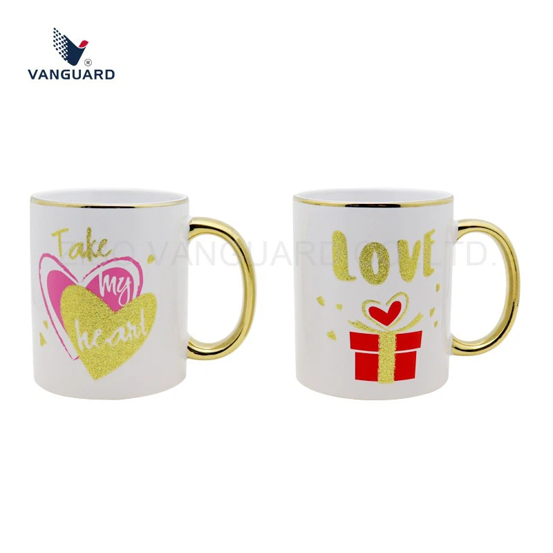 Golden style white couple coffee mugs Golden style white couple coffee mugs