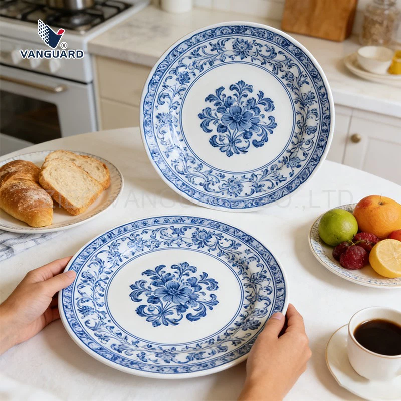 white ceramic plate set with design white ceramic plate set with design
