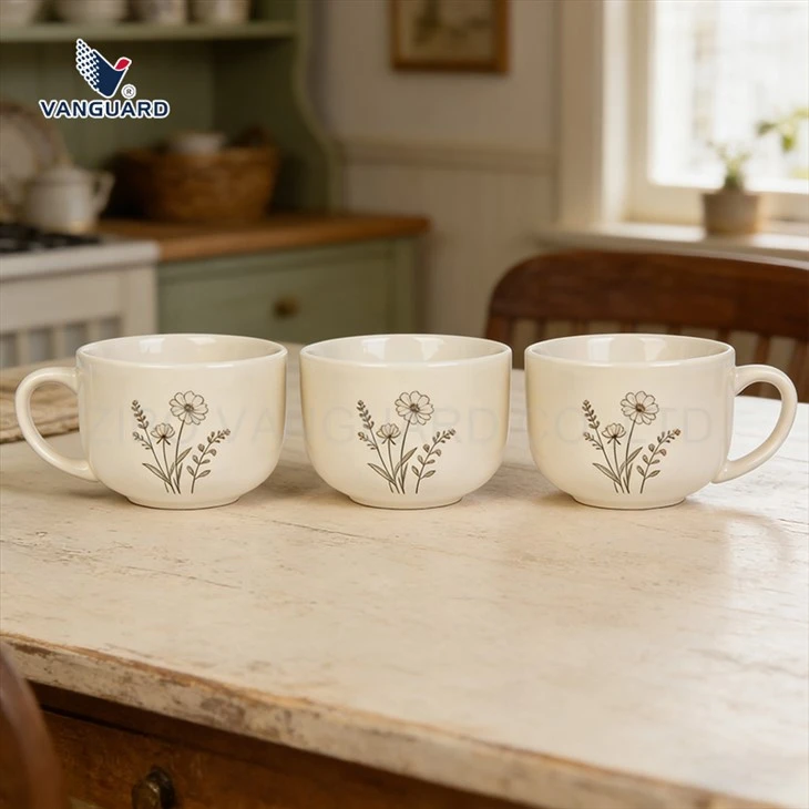 Simple White Soup Mug