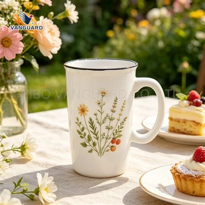 Ceramic Mug With Black Rim