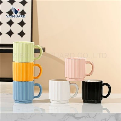 Ribbed Ceramic Mug