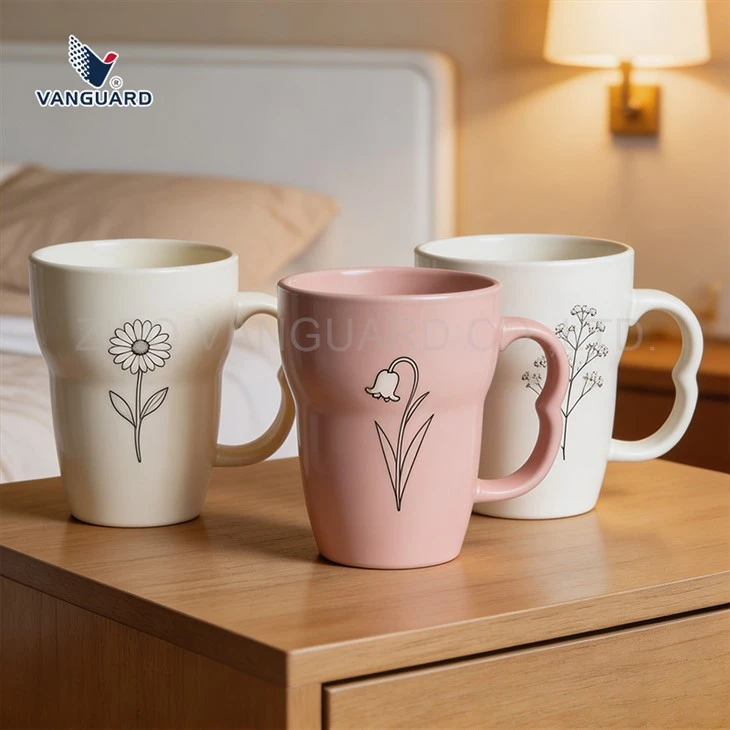 Unique Wavy Handle Ceramic Mug