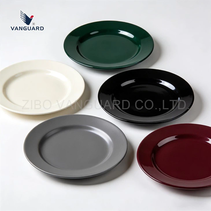 White Ceramic Plate Set With Design