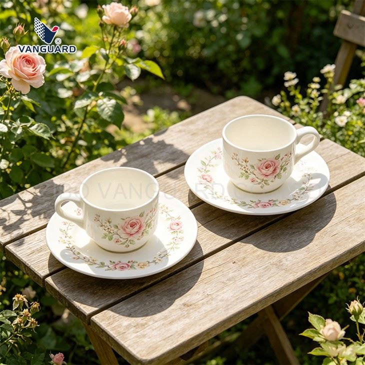 White Ceramic Tea Cup And Saucer