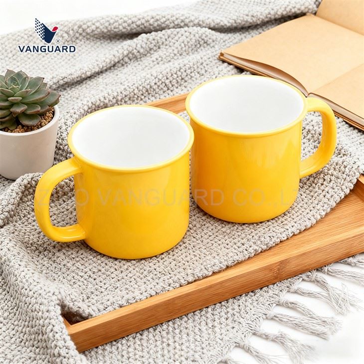 Yellow Ceramic Camping Mug